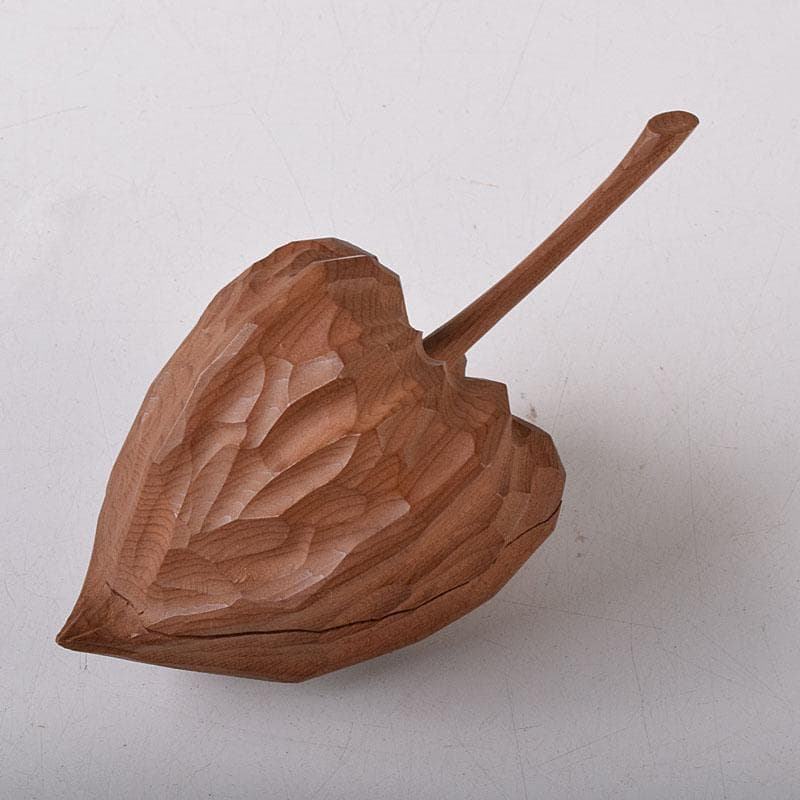 ぽぽっち　津田亮友造　飛騨高山　一位一刀彫ほおずき香合　共箱　V　7904