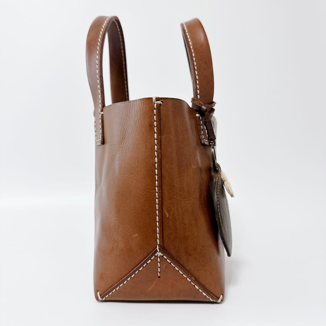 【希少チャーム】genten トートバッグ　アマーノ　S レザー　ブラウン