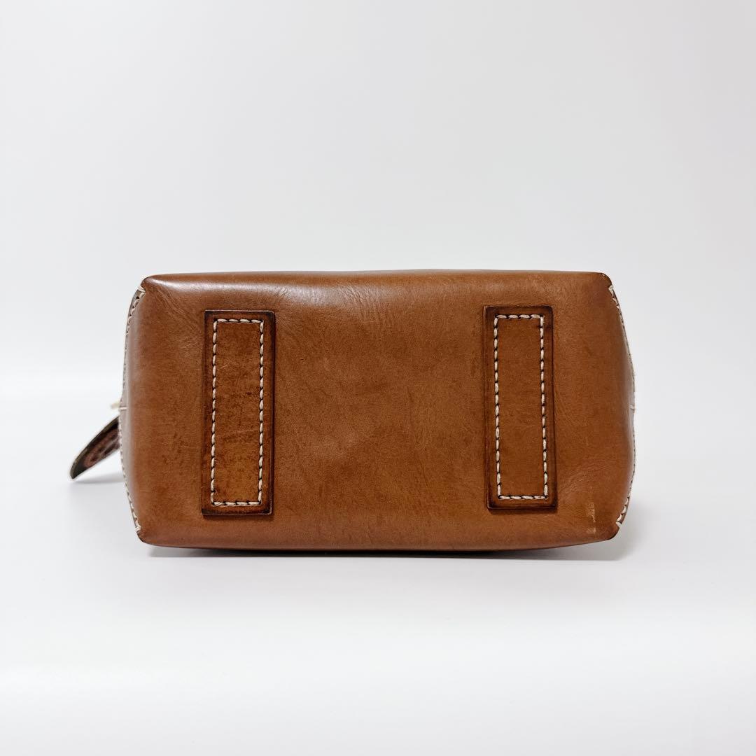 【希少チャーム】genten トートバッグ　アマーノ　S レザー　ブラウン