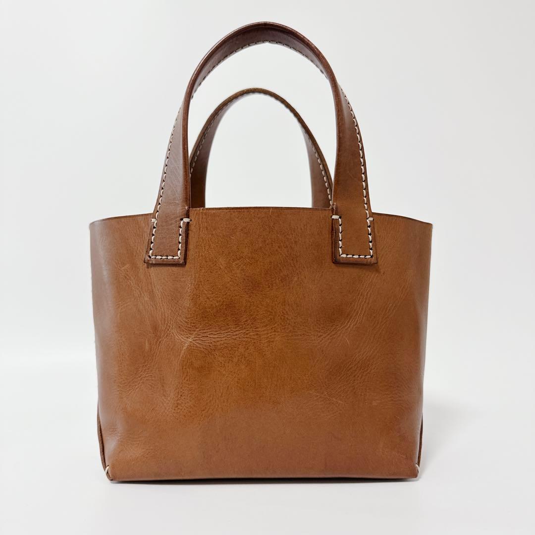 【希少チャーム】genten トートバッグ　アマーノ　S レザー　ブラウン