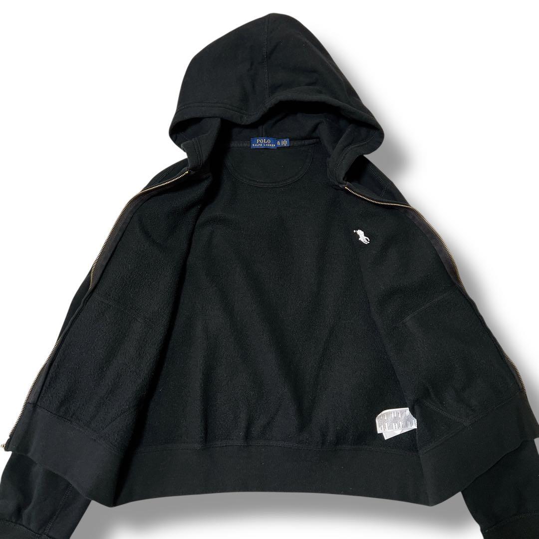 【美品】POLO RALPH LAUREN 黒 ジップパーカー XL 短丈