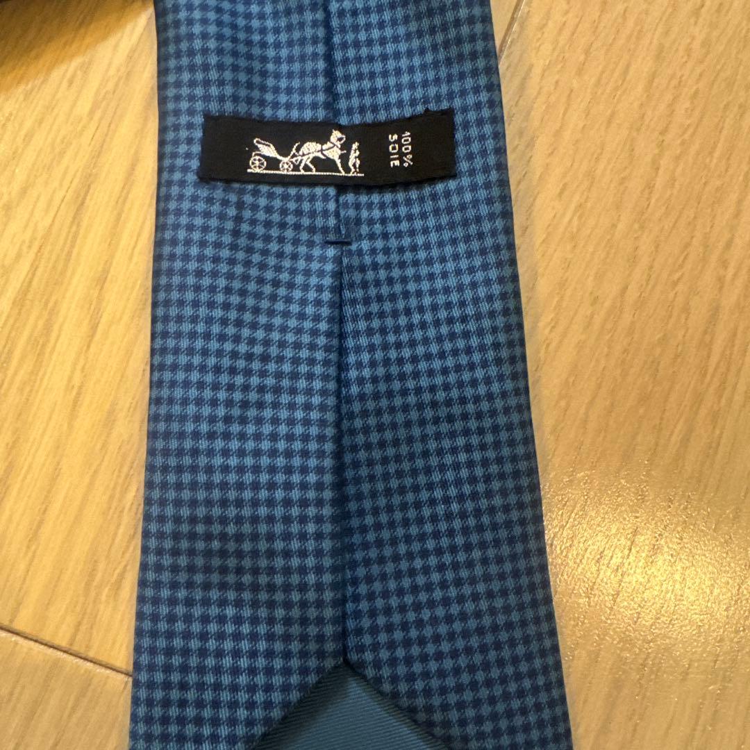 即日発送❗️HERMES エルメス　ネクタイ　デカロゴ　ブルー　希少品