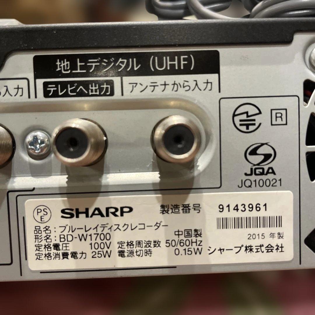 SHARP BD-W1700 12倍録 1TB BD純正リモ等付フル装備 完動品