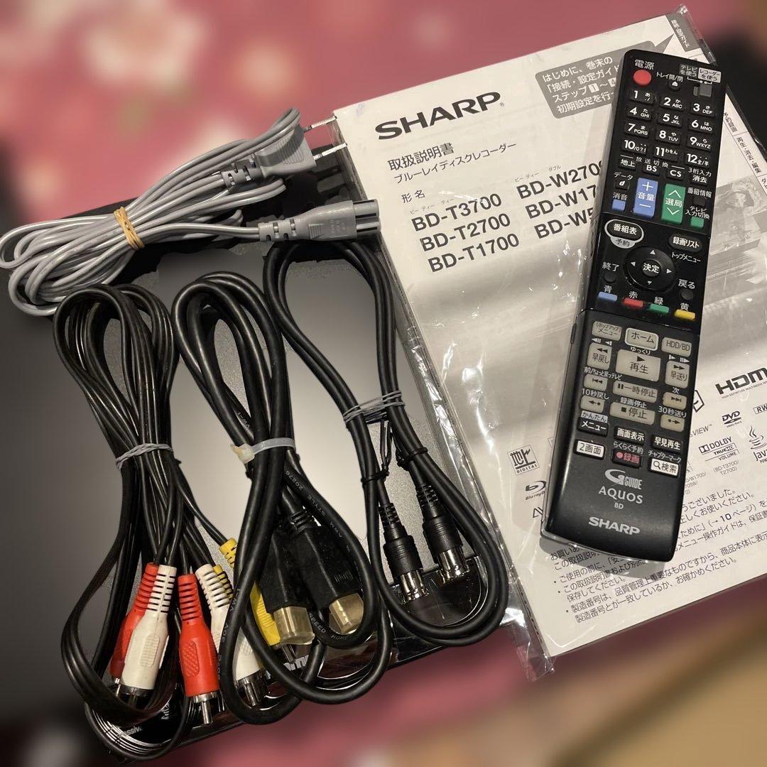SHARP BD-W1700 12倍録 1TB BD純正リモ等付フル装備 完動品