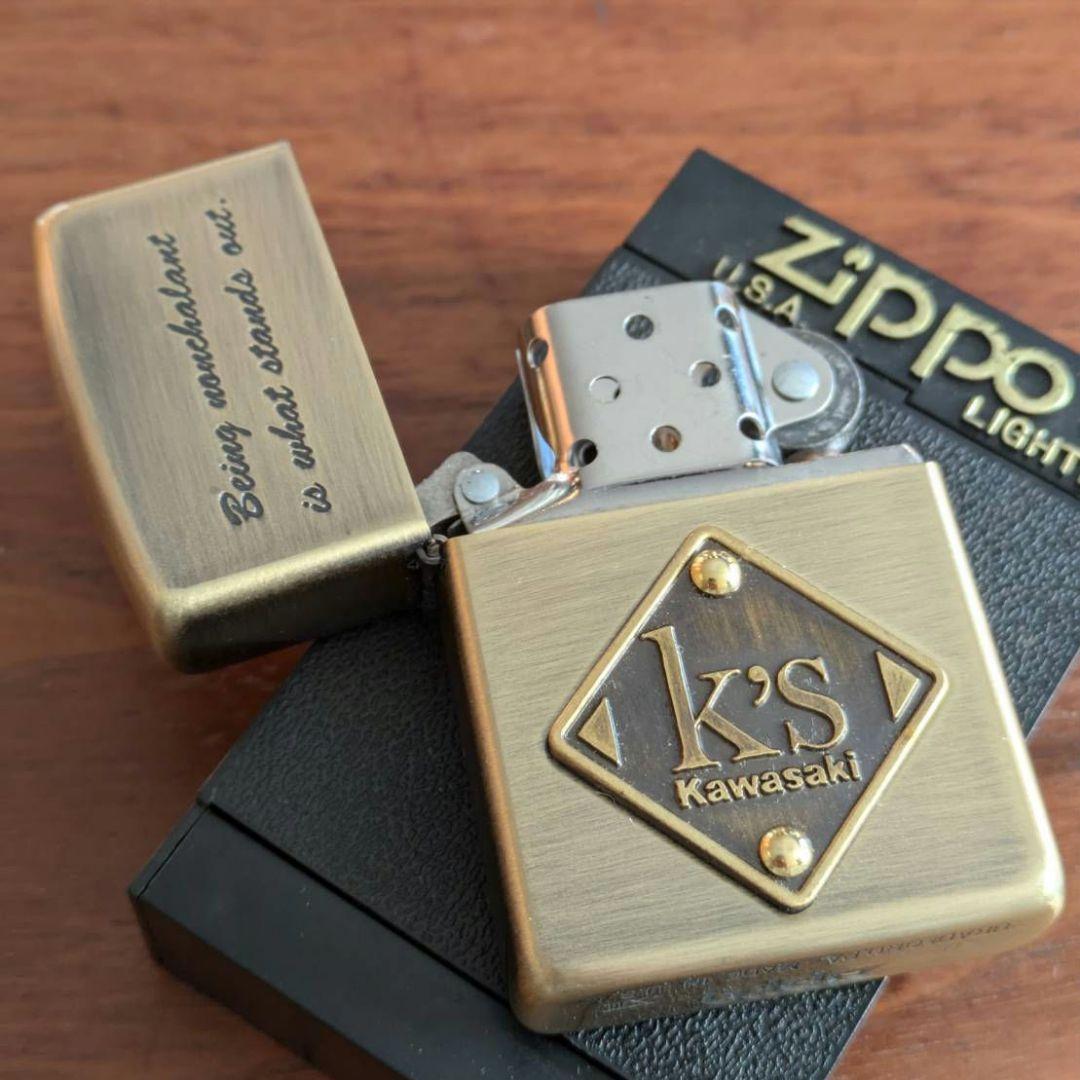 新品 96年製 カワサキ Kawasaki Zippo 真鍮