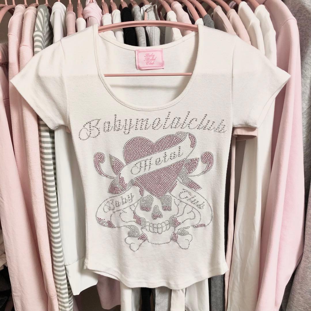 トップス babylclub twinkle skull t White