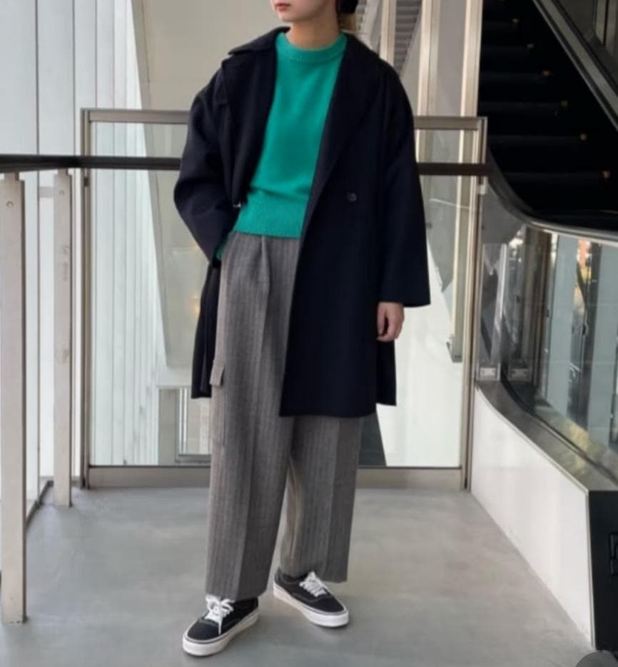 22aw Beauty & Youth リバー ポンチョ コート ネイビー S