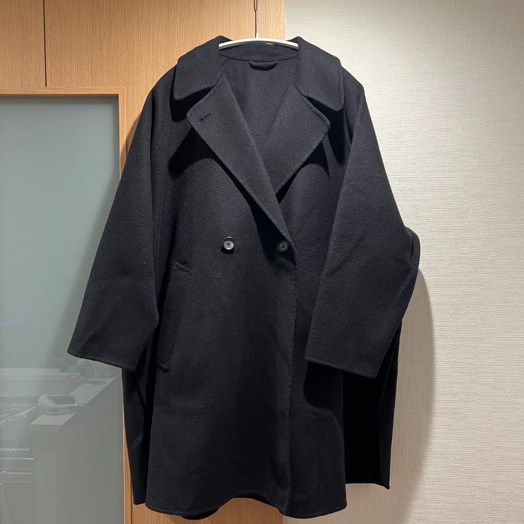 22aw Beauty & Youth リバー ポンチョ コート ネイビー S