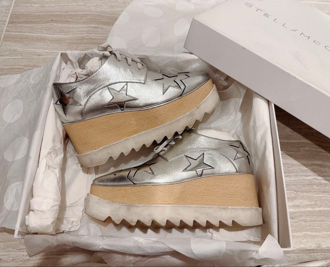 Stella McCartney エリス レースアップシューズ Silver