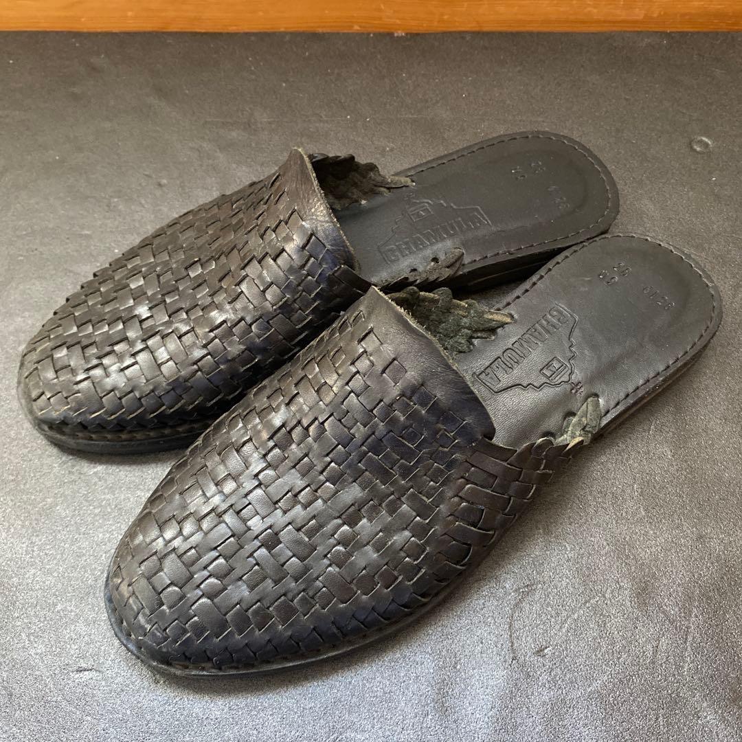 「美品⭕️」乱痴気 チャムラ　Palanco レザーサンダル　ブラック　28