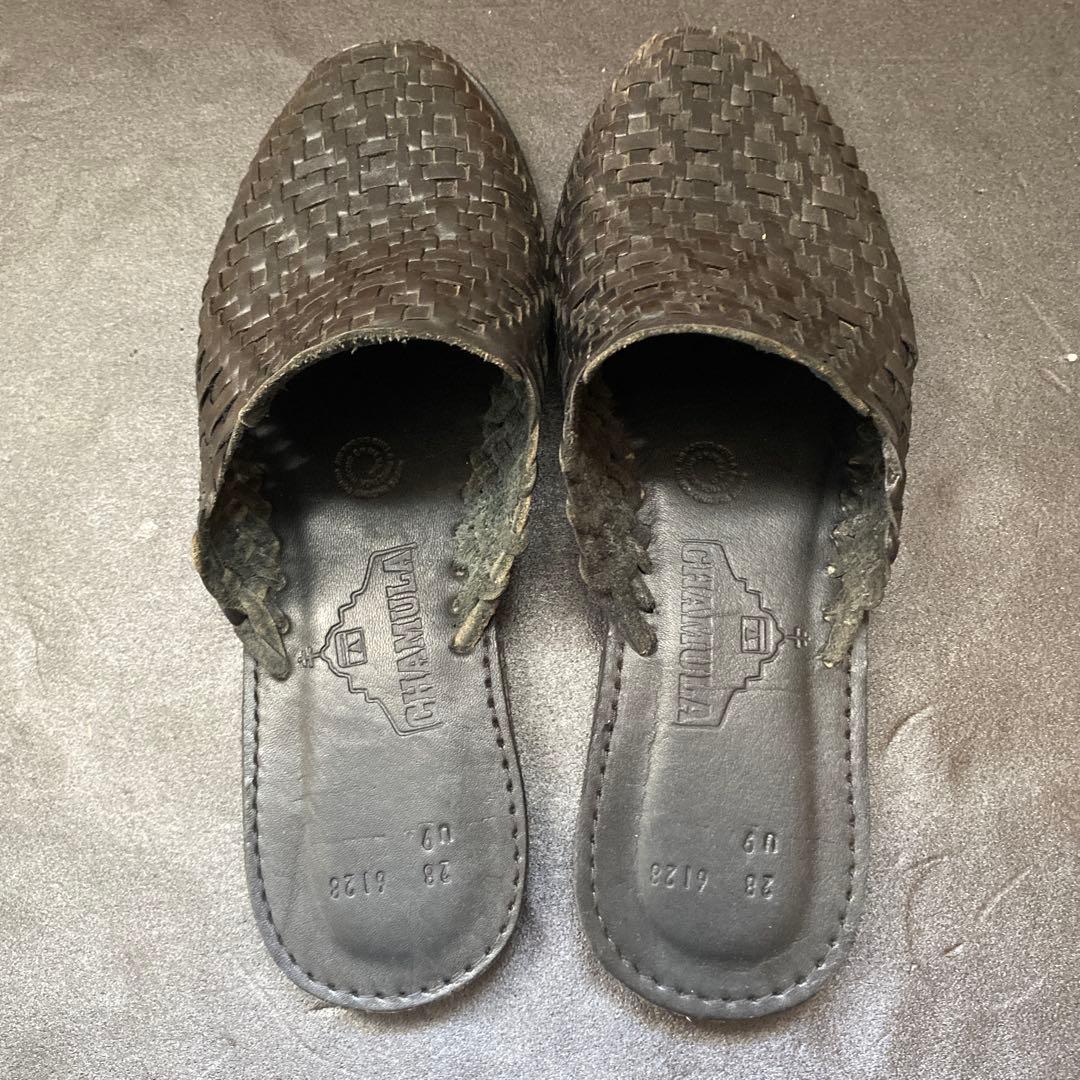 「美品⭕️」乱痴気 チャムラ　Palanco レザーサンダル　ブラック　28