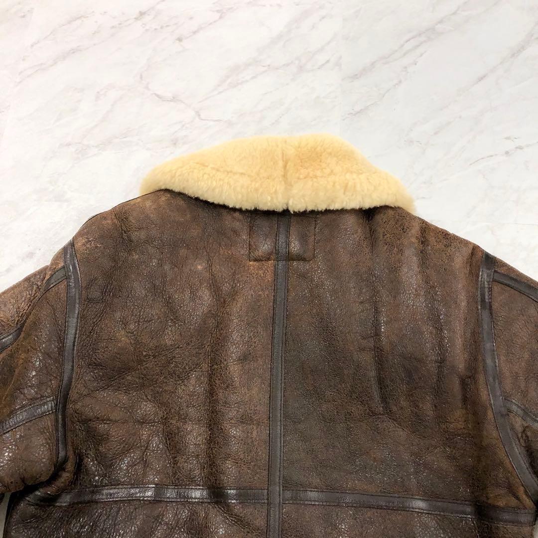 【希少 80s】WESTOP B-3 ムートン ボア USA製 ブラウン 40