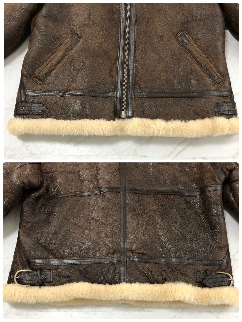 【希少 80s】WESTOP B-3 ムートン ボア USA製 ブラウン 40