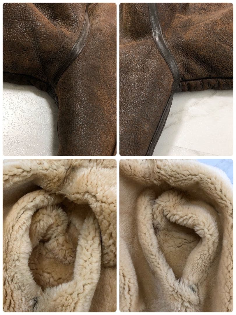 【希少 80s】WESTOP B-3 ムートン ボア USA製 ブラウン 40