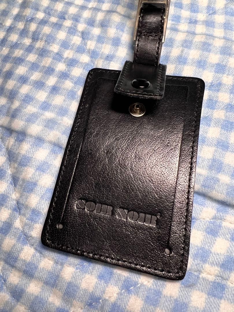 DIESEL ブラック レザーネームプレート