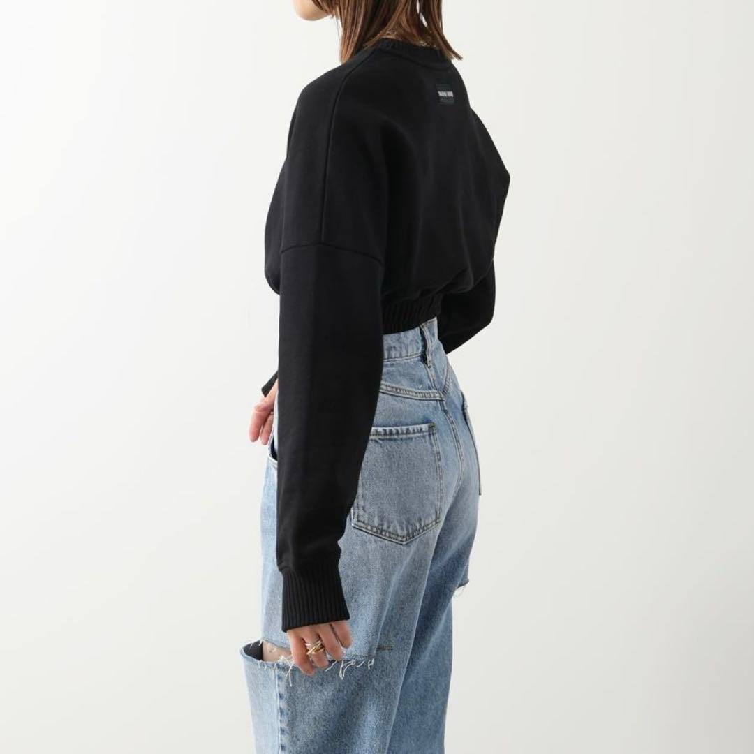 Marine Serre マリーンセル ブラック クロップド スウェット