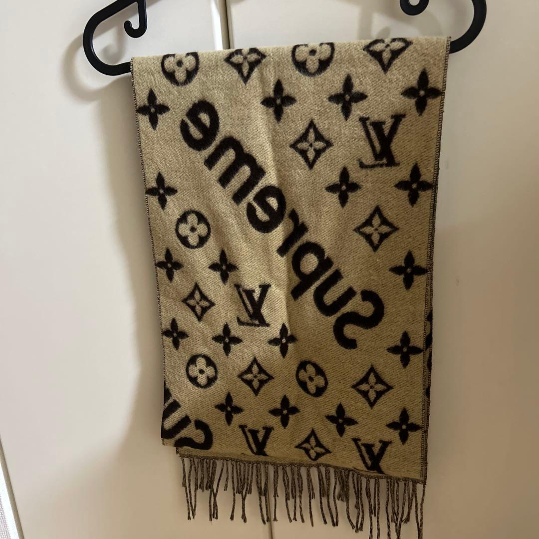 Supreme × ルイヴィトン　マフラー ブラウン