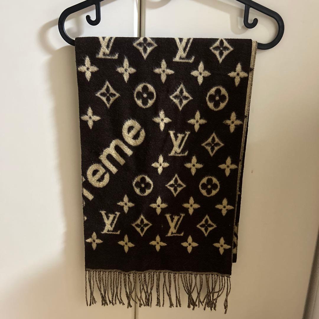 Supreme × ルイヴィトン　マフラー ブラウン