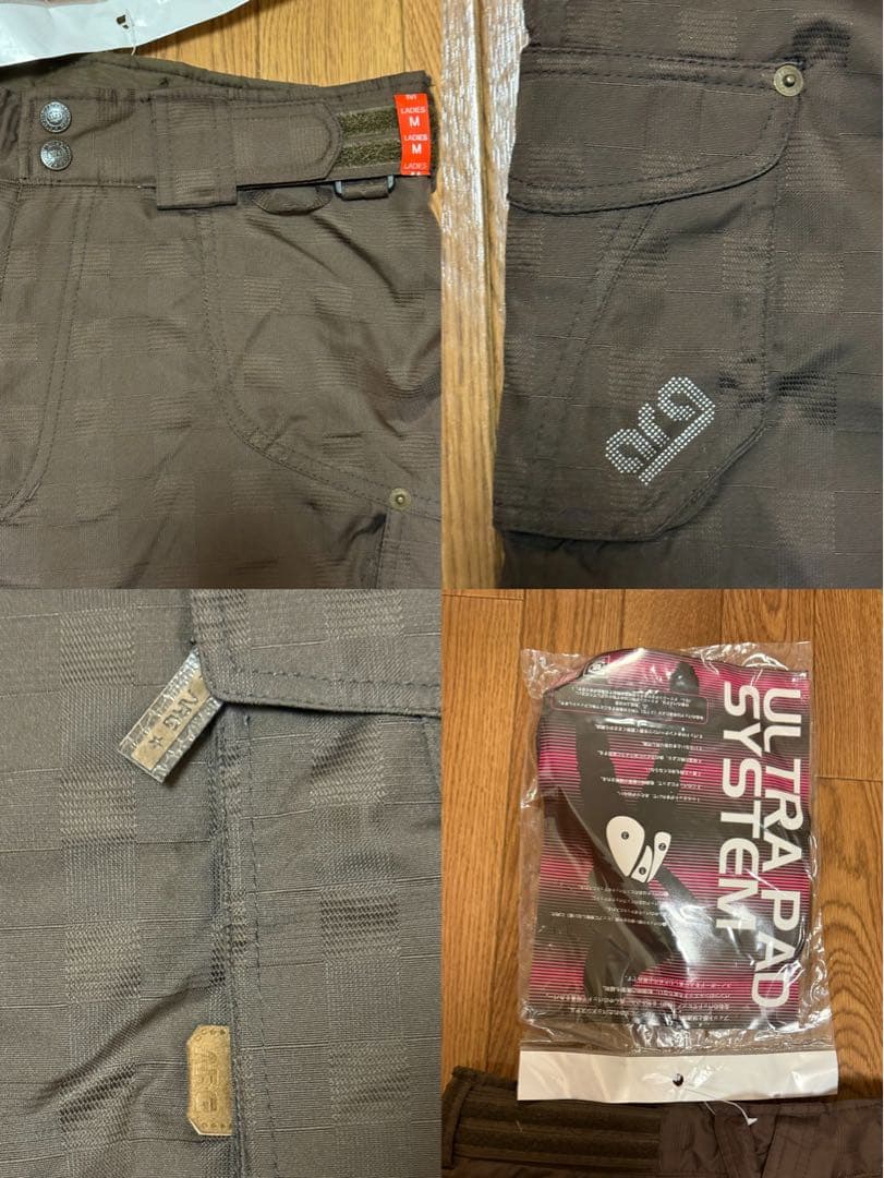 【新品・訳あり・バラ売り不可】arg スノーボードウェア上下　ピンク×ブラウン