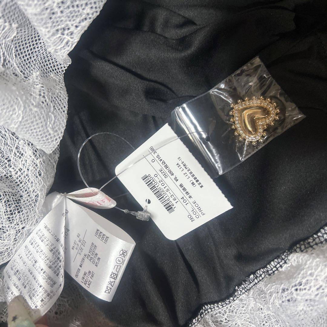 え*む様 はしごリボンギンガムティアードスカパン ブラック タグ付き