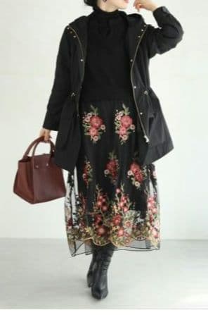 即購入歓迎☆ cawaii French pave 完売品 花刺繍ワンピース