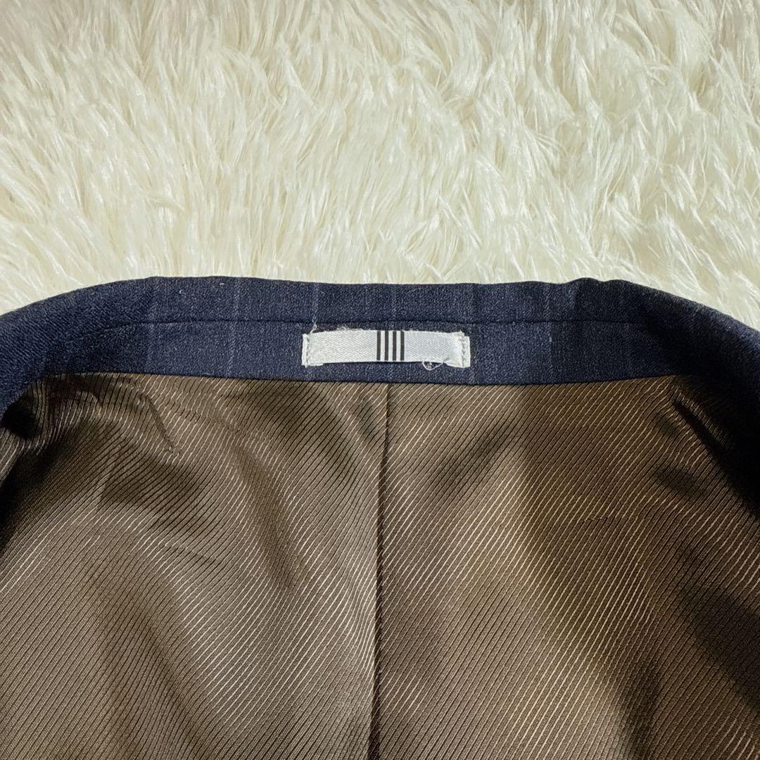 【大きいサイズ】スーツセレクト ストライプスーツ アジャスター付 ネイビー A7