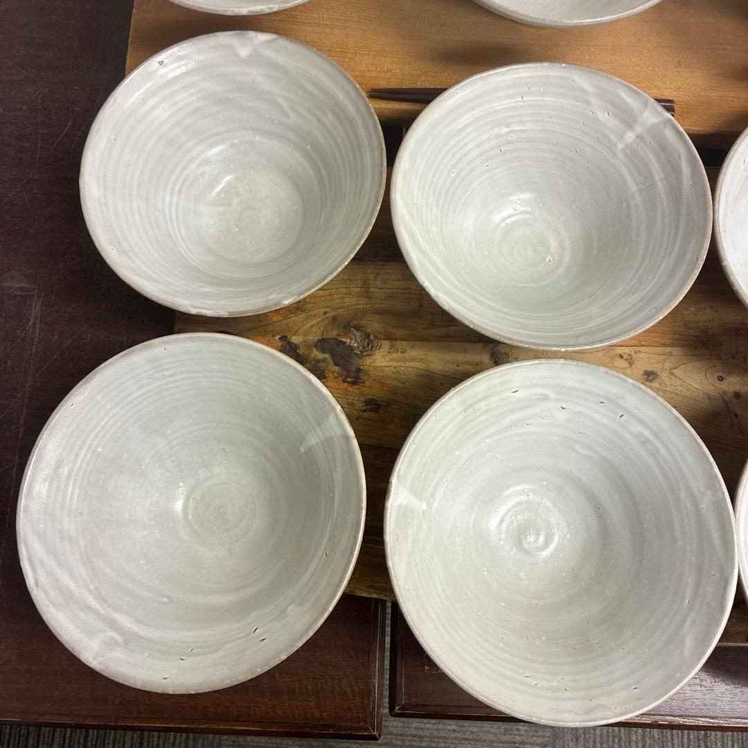 ちゃーさん新品　陶器　陶芸作家　角底丼鉢9個 583
