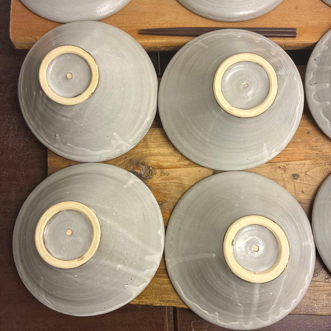 ちゃーさん新品　陶器　陶芸作家　角底丼鉢9個 583
