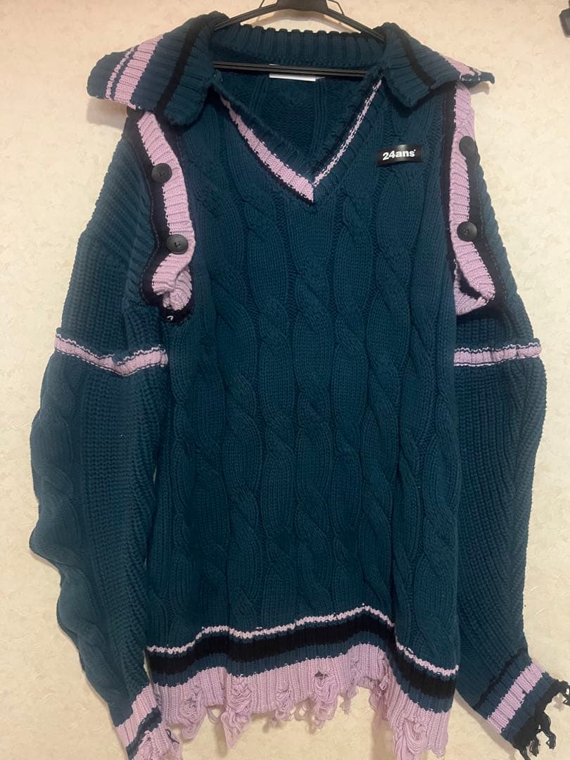 24ans 厚手 ケーブルニットワンピース　イヨンジ着用