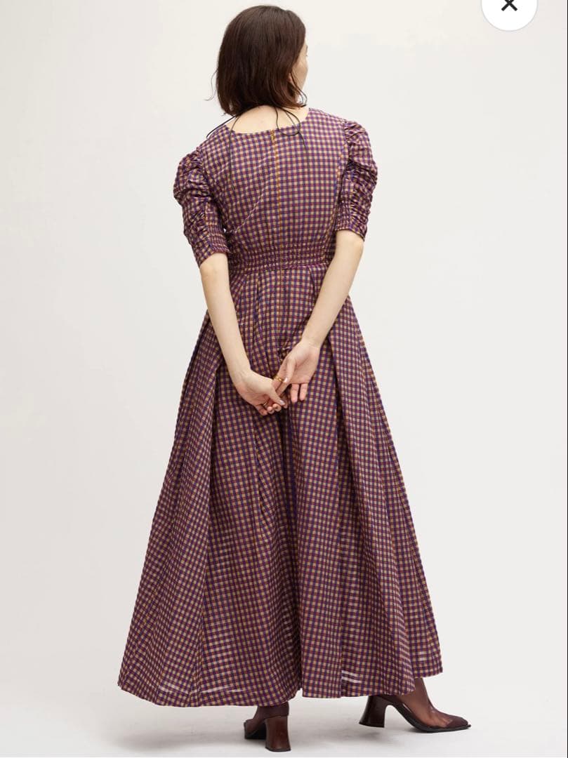 ワンピース SEERSUCKER VOLUME HEM DRESS