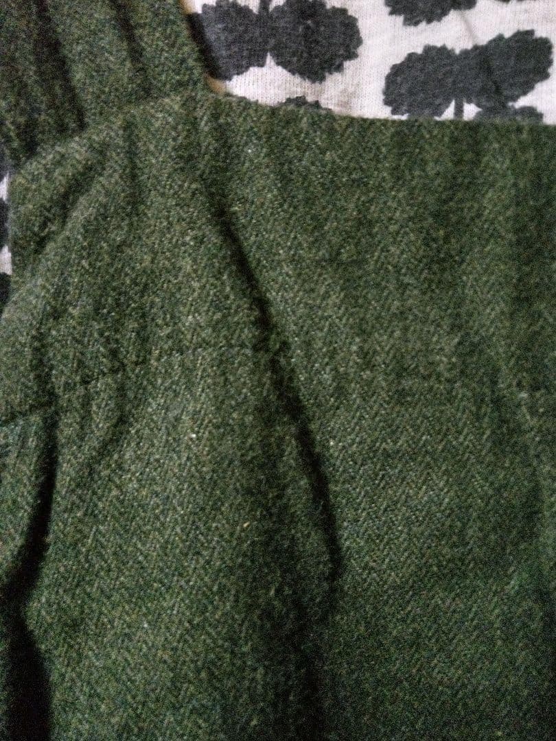 着用2回　秋冬　オリーブ色　直し両脇　デカポケ　サロペOP　プロフで全品見て