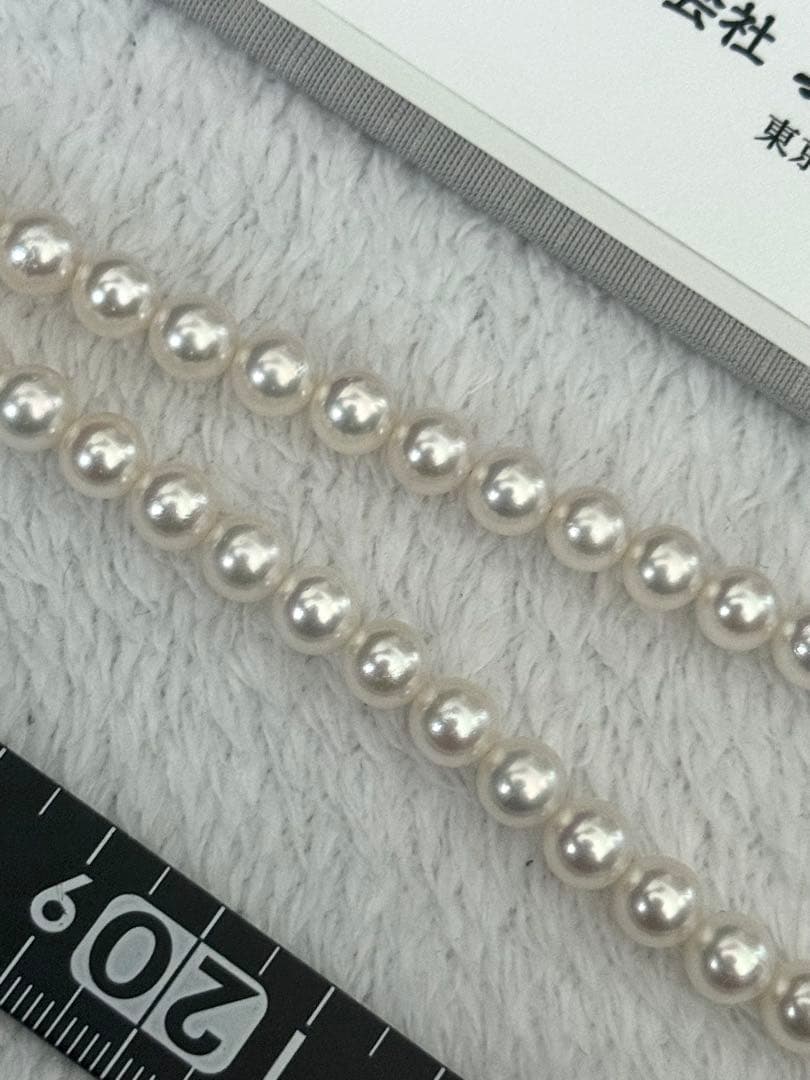 ク*ラ様 花珠級強テリアコヤパールネックレス6.5-7mm鑑別書付43cm