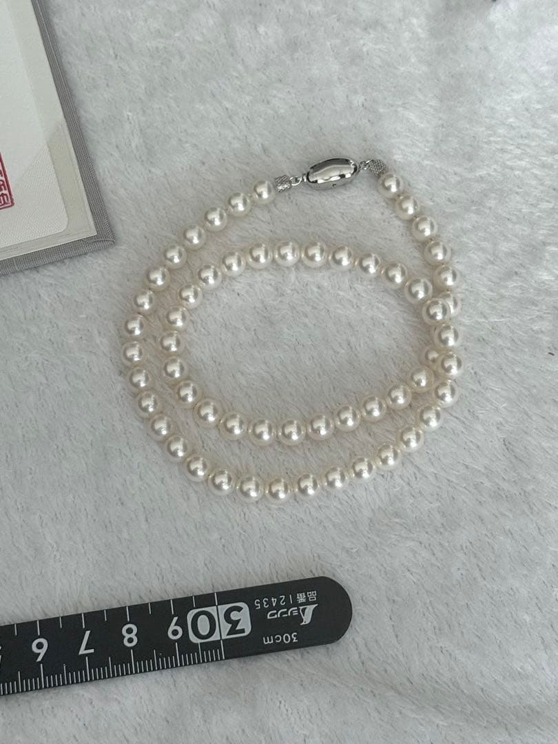 ク*ラ様 花珠級強テリアコヤパールネックレス6.5-7mm鑑別書付43cm