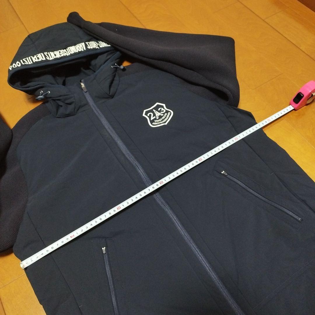 23区 GOLFウェア LLサイズ 撥水ニットコンビブルゾン メンズ ネイビー