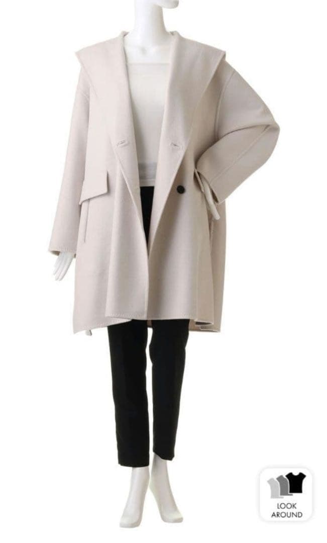 ebure　 リュクスビーバーフーデットショートコート