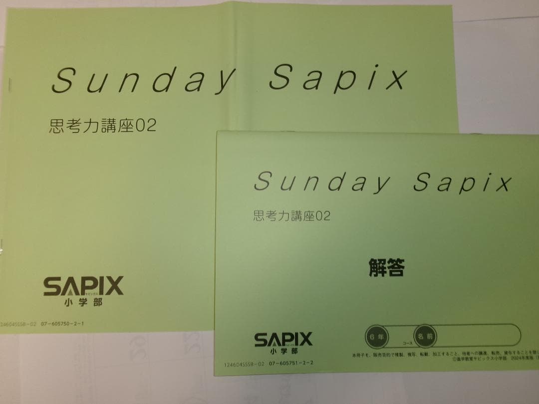 サピックス＊SS特訓＊６年算数＊思考力講座完全版／テキスト＋実力テスト＊２０２４