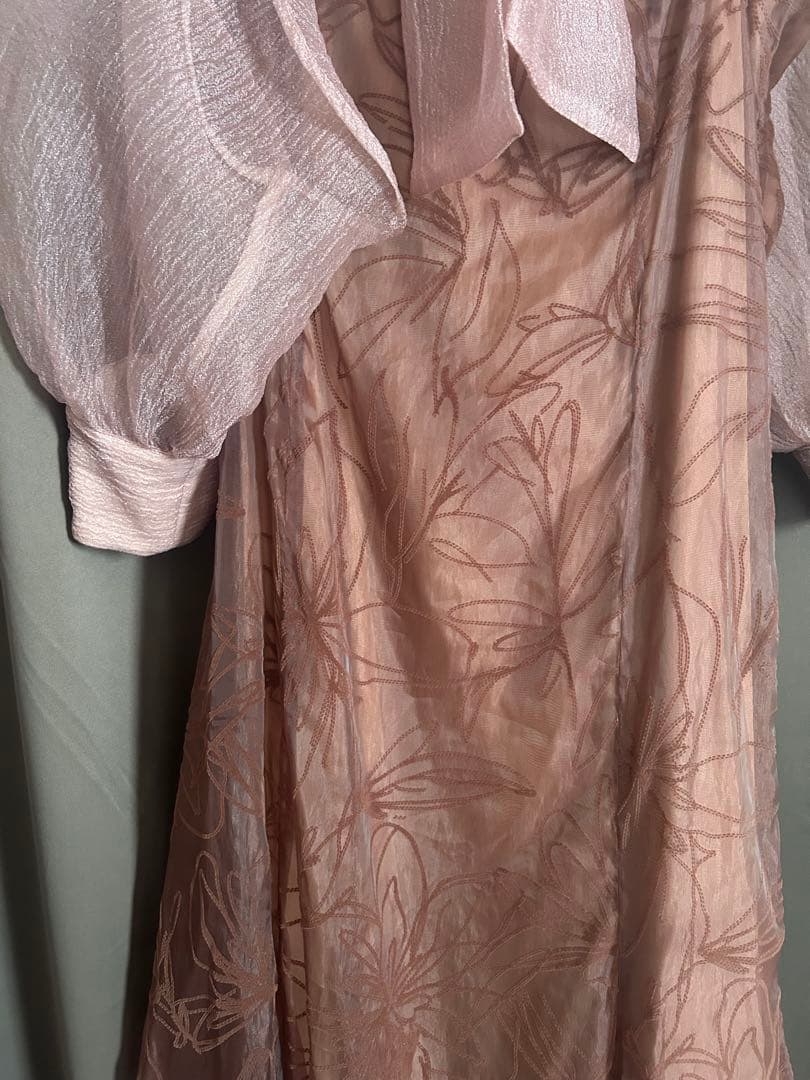 お値下げPourVous オケージョンドレス 結婚式 同窓会 オーガンジー袖あり