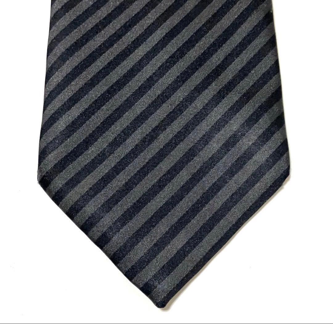 LOUIS VUITTON ルイヴィトン ネクタイ ストライプ ブラックLVロゴ