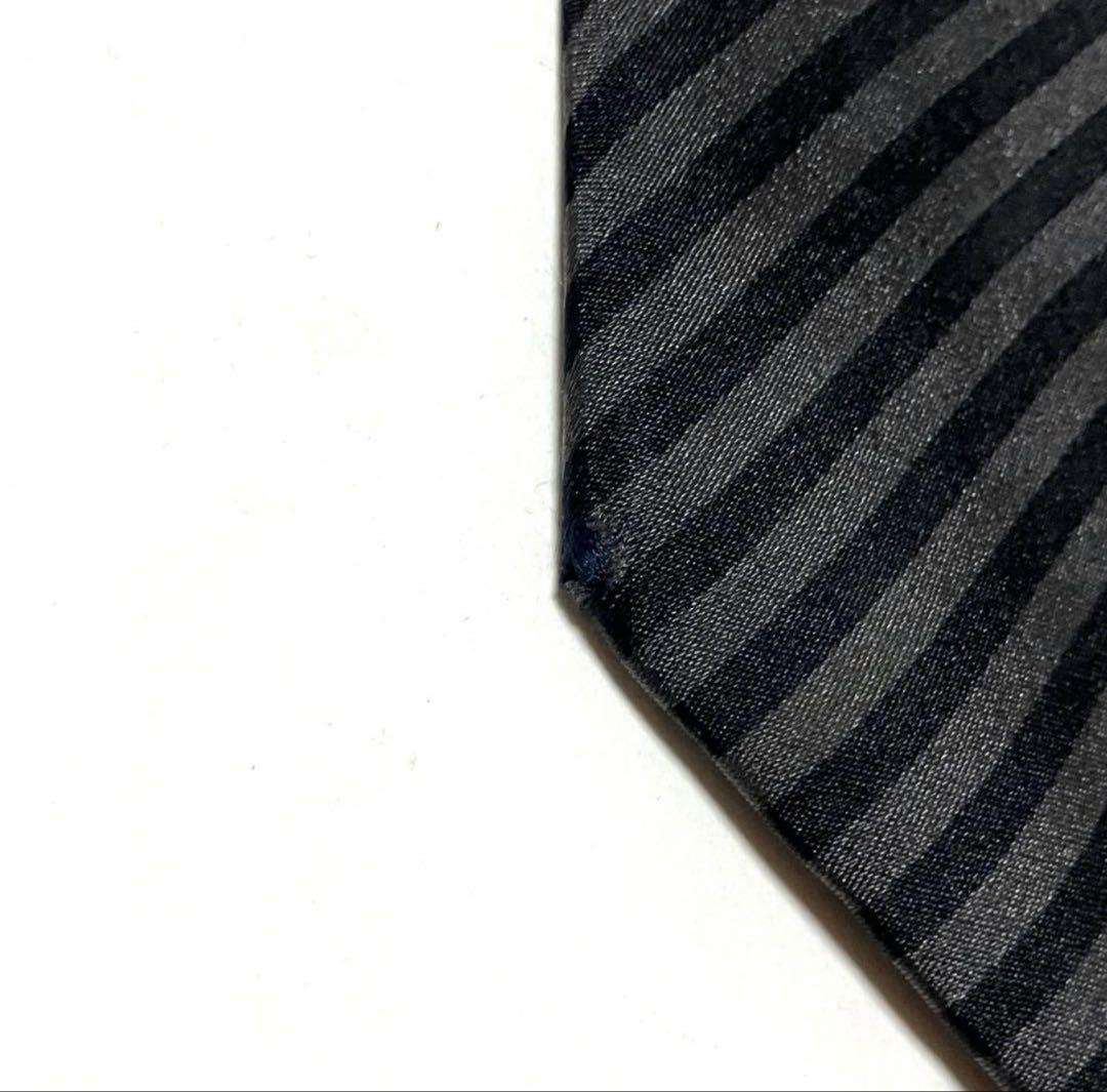 LOUIS VUITTON ルイヴィトン ネクタイ ストライプ ブラックLVロゴ