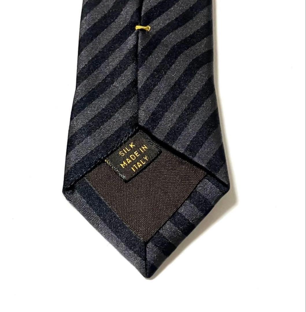 LOUIS VUITTON ルイヴィトン ネクタイ ストライプ ブラックLVロゴ