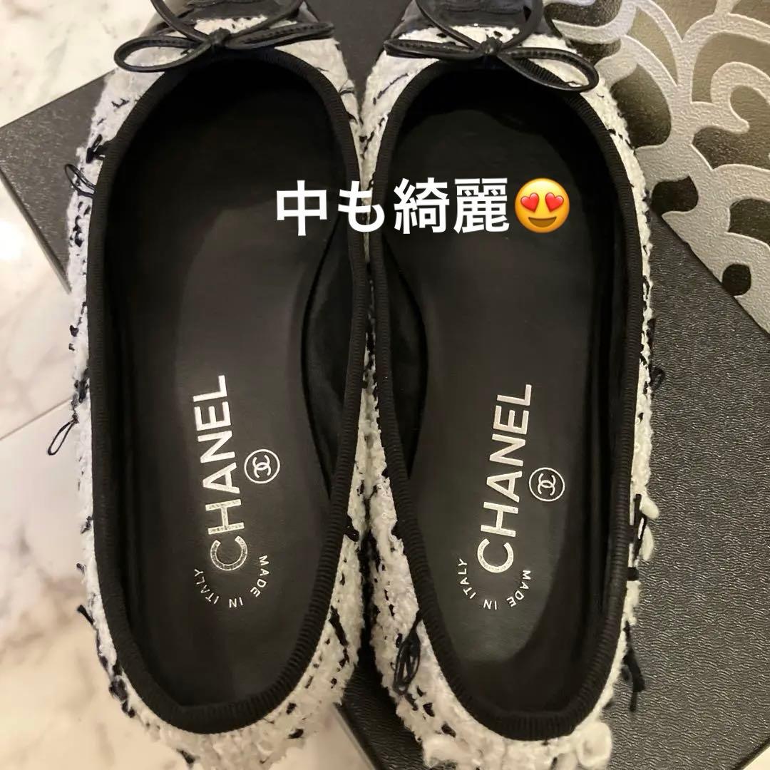 未使用同様❣️CHANELバレリーナシューズ❣️38ツィード可愛い❣️
