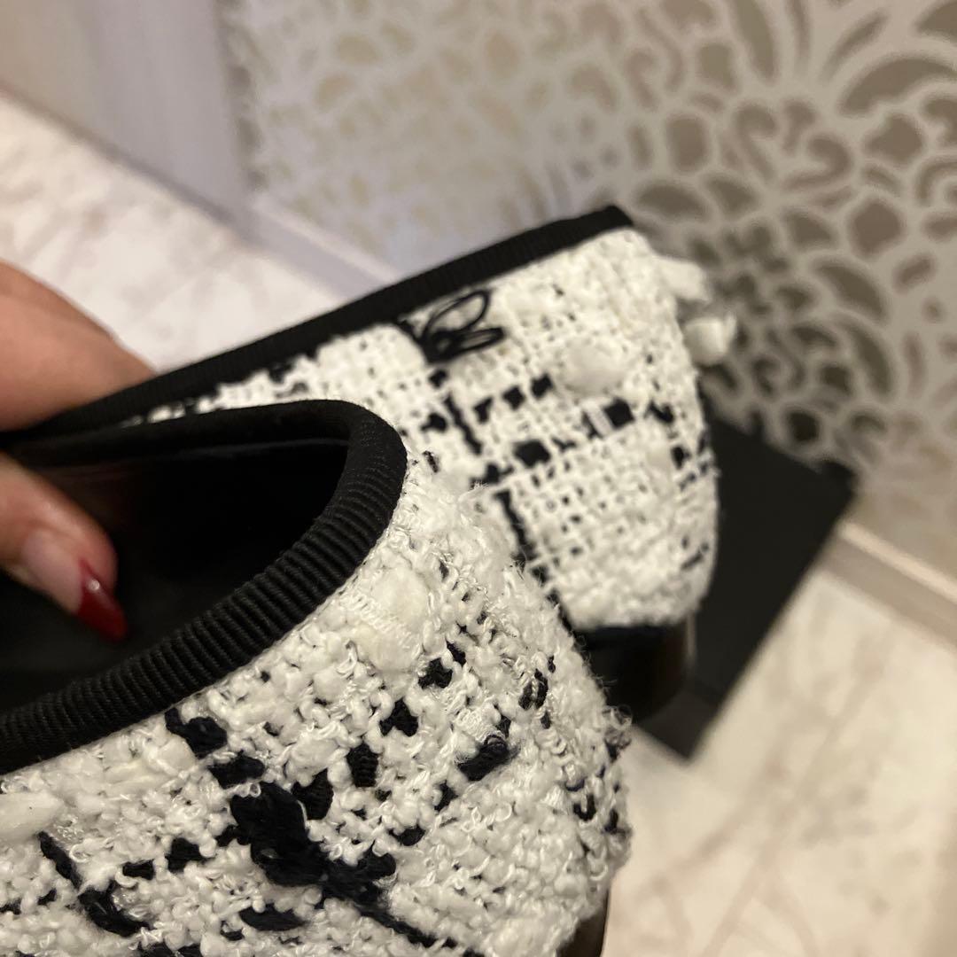 未使用同様❣️CHANELバレリーナシューズ❣️38ツィード可愛い❣️