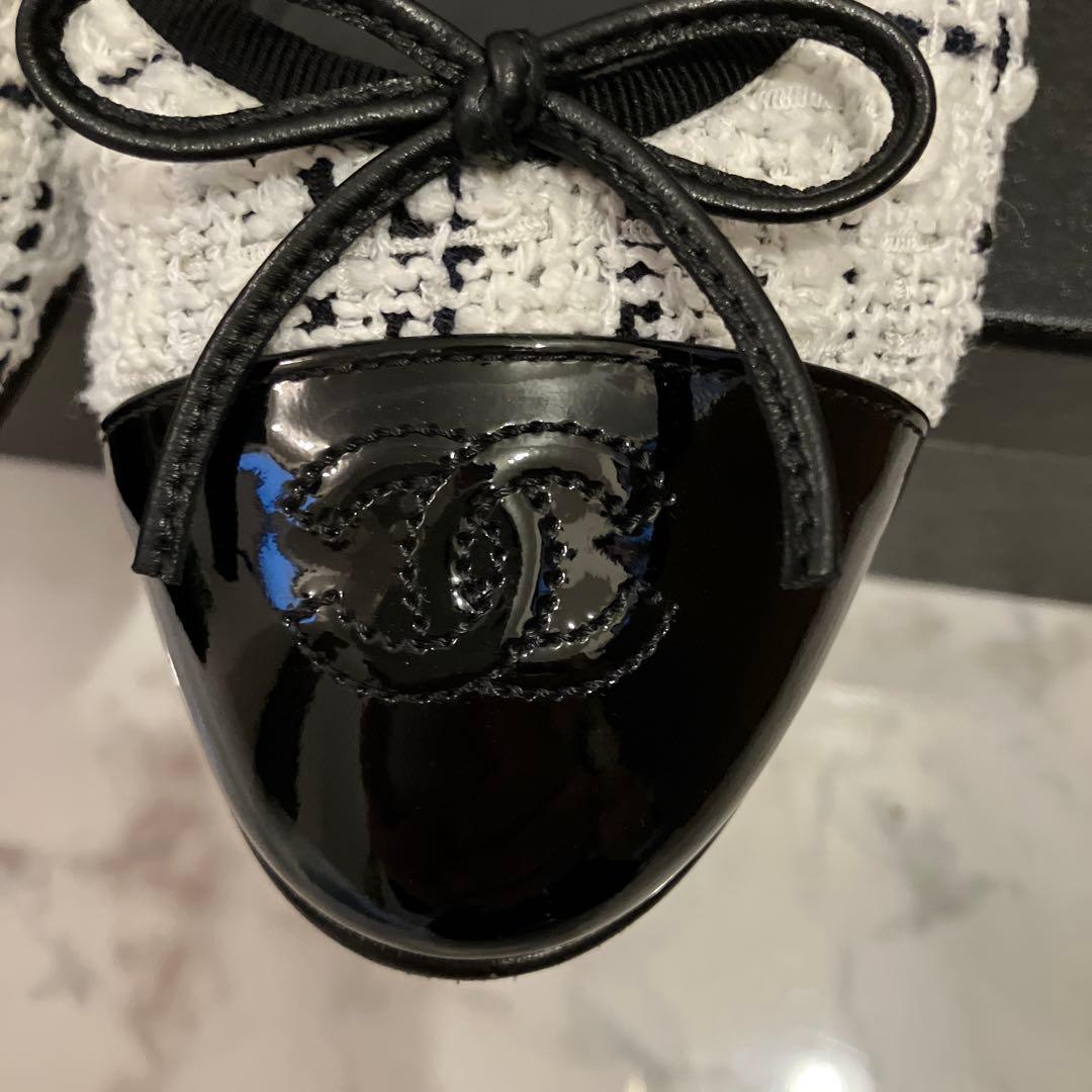 未使用同様❣️CHANELバレリーナシューズ❣️38ツィード可愛い❣️