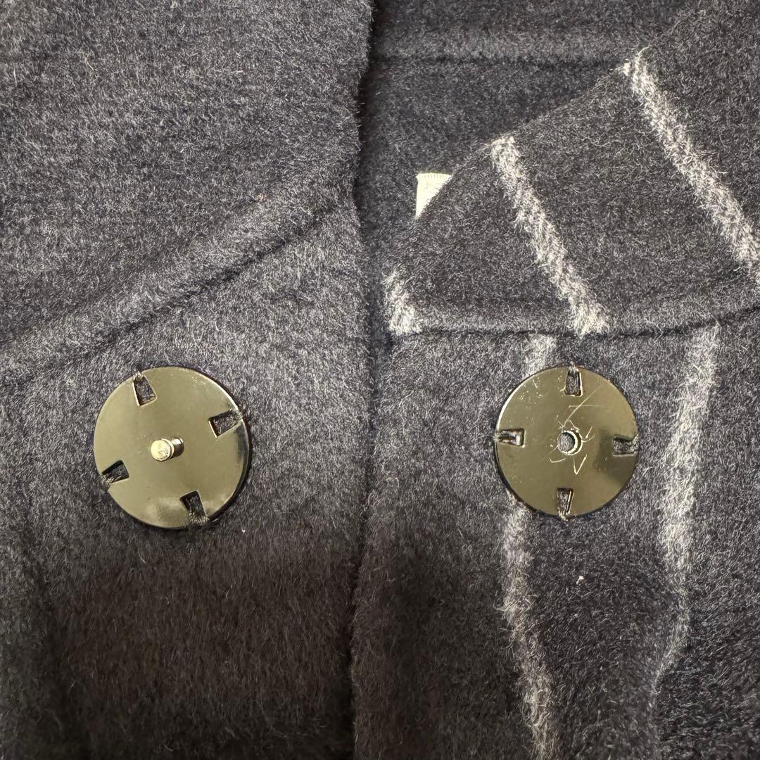 MaxMara ケープコート ストライプ 白タグ ネイビー