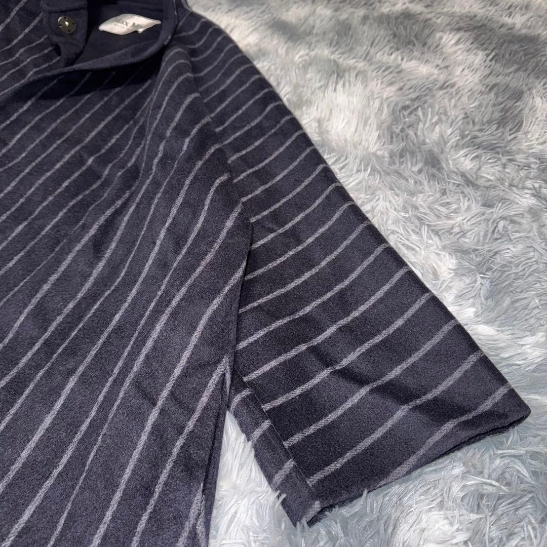 MaxMara ケープコート ストライプ 白タグ ネイビー