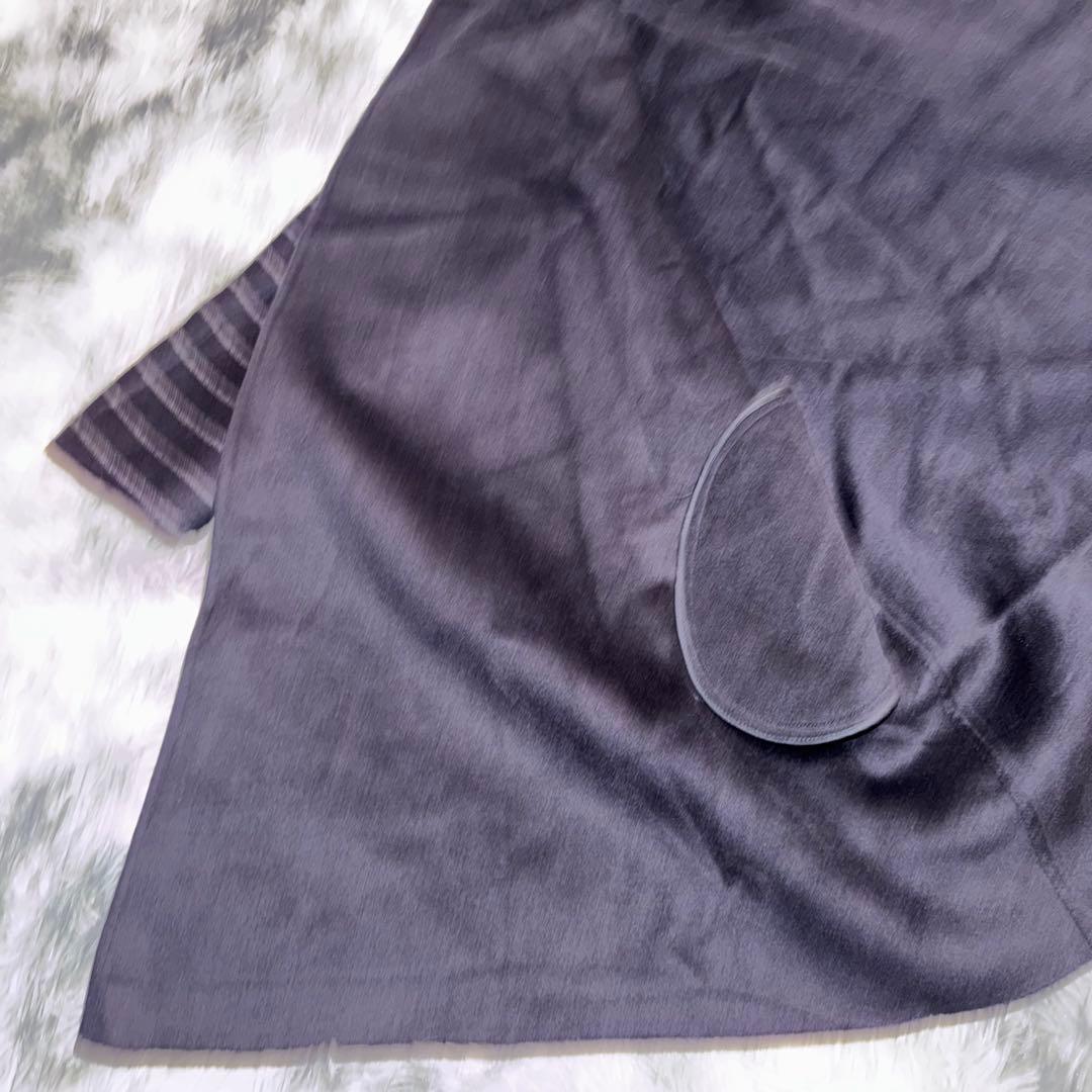 MaxMara ケープコート ストライプ 白タグ ネイビー