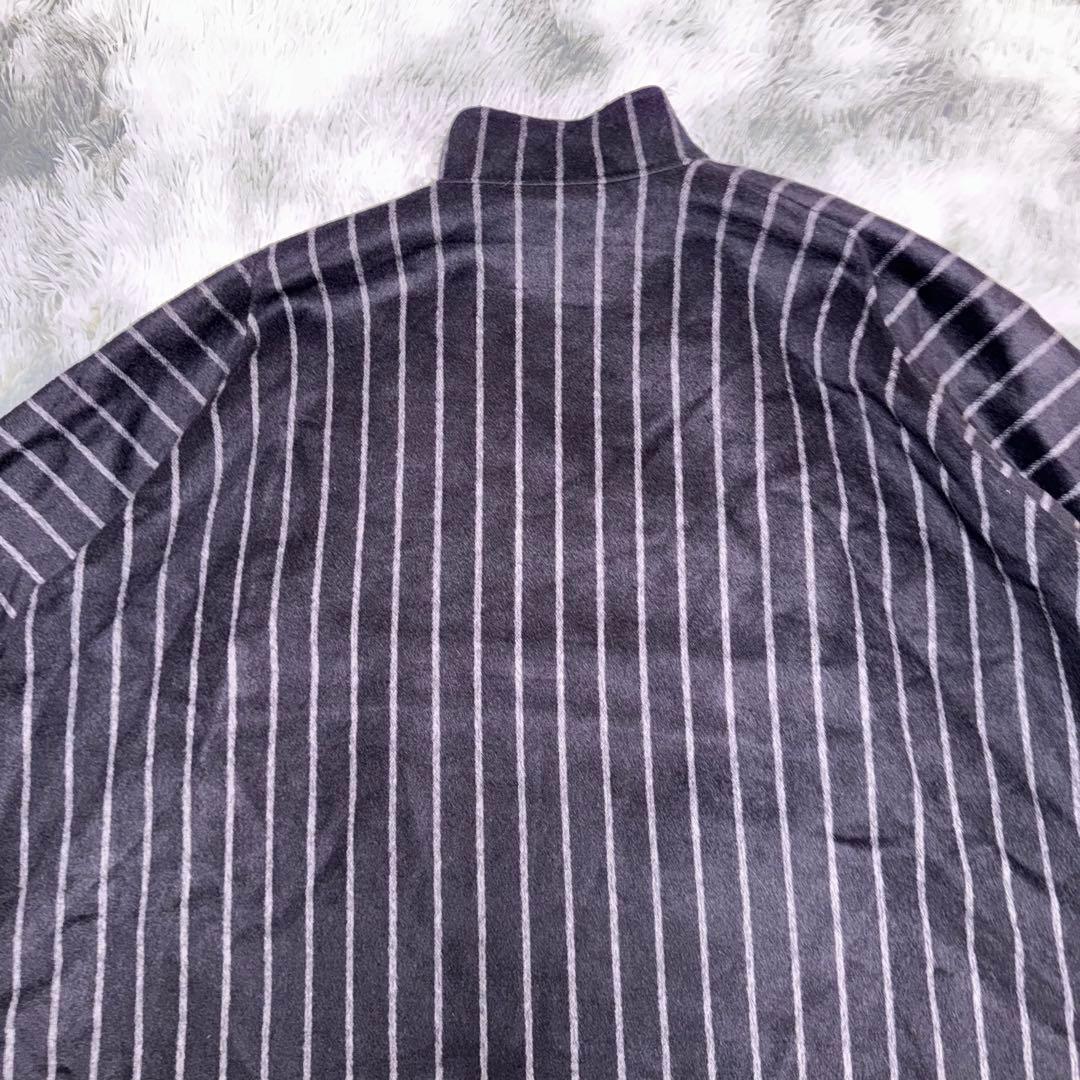 MaxMara ケープコート ストライプ 白タグ ネイビー