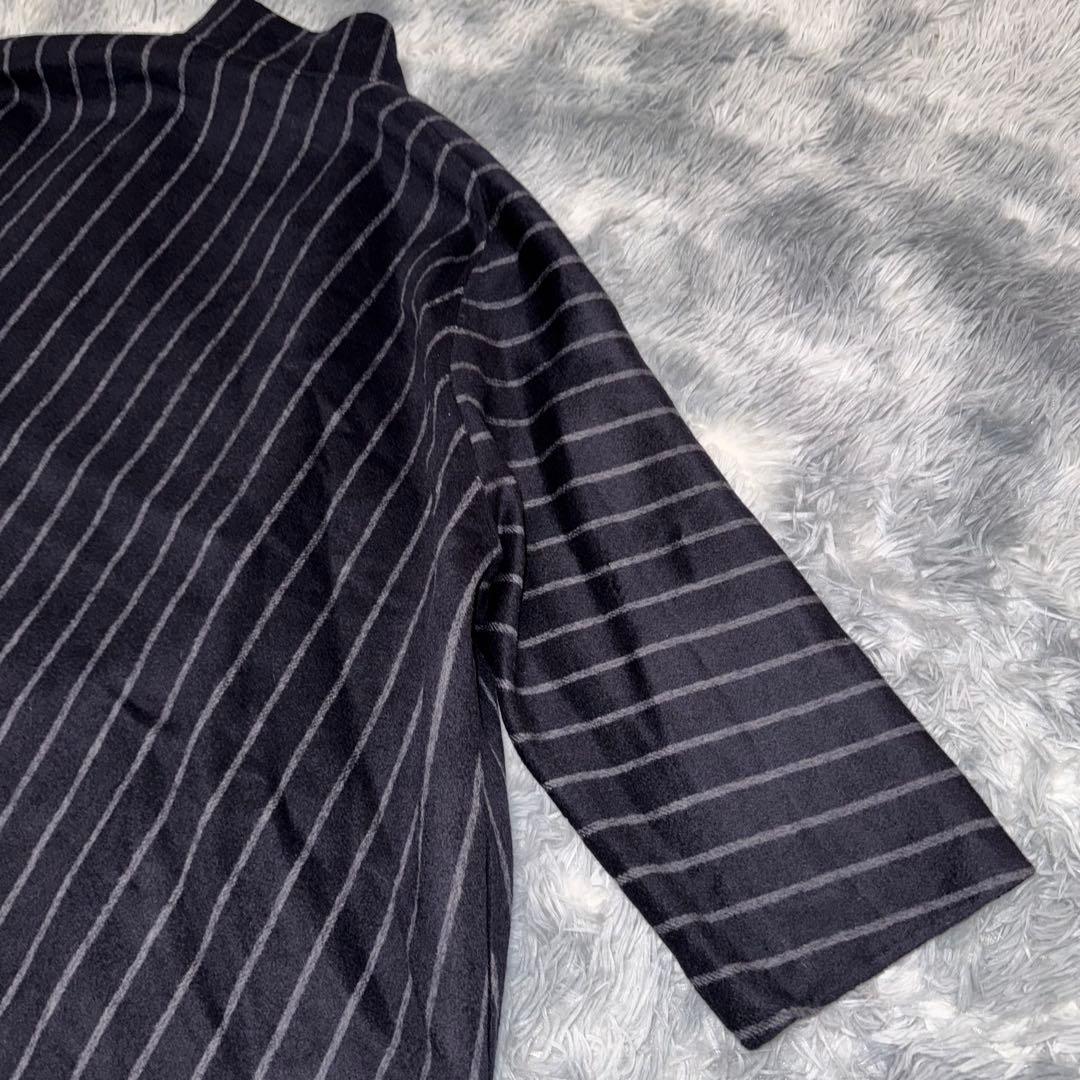 MaxMara ケープコート ストライプ 白タグ ネイビー