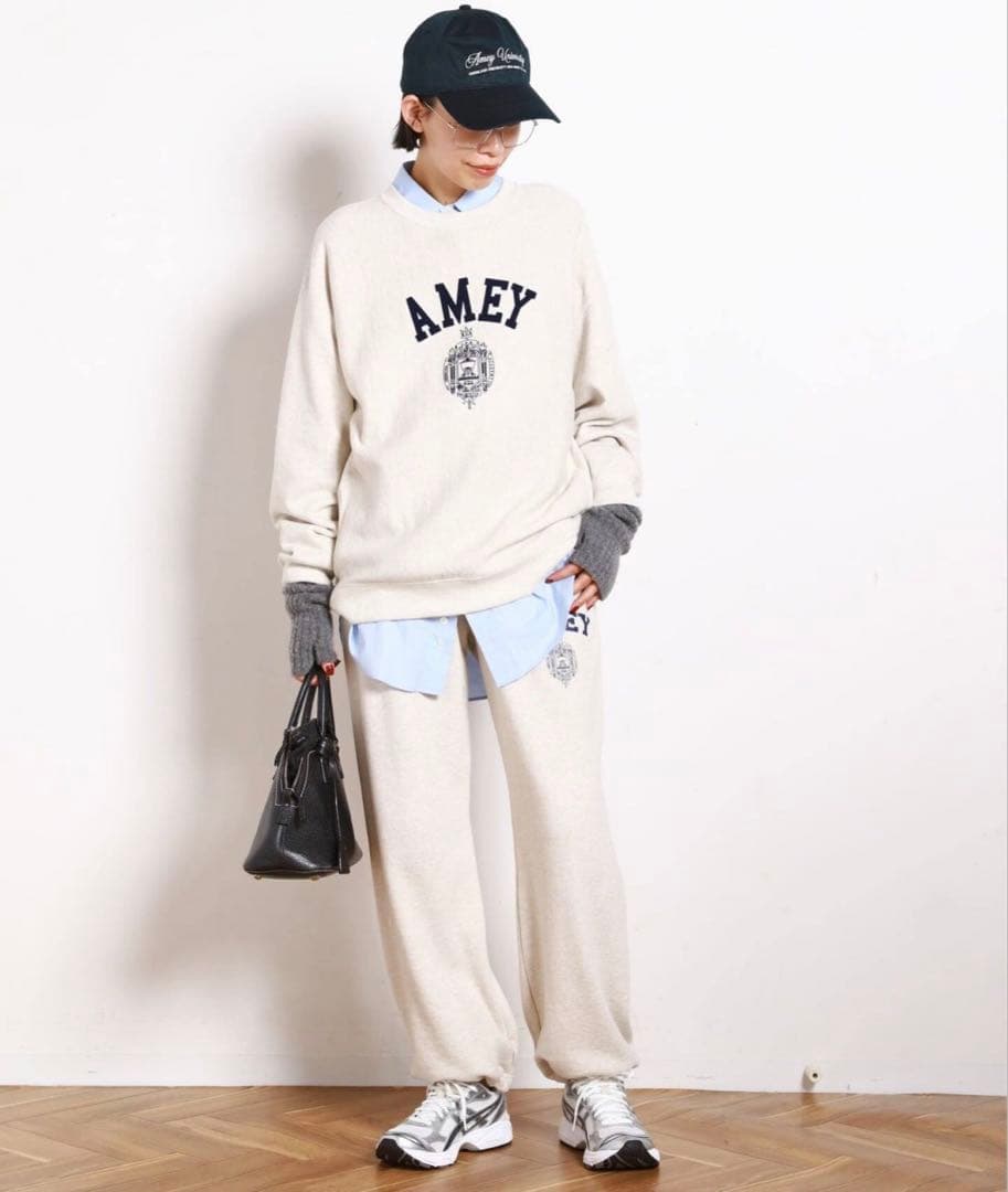 【美品】AP STUDIO 別注AMEY emblem C/N PULLOVER