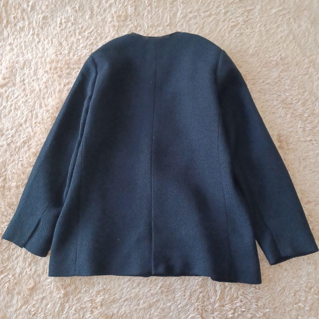 美品　アーバンリサーチドアーズ　ツィードVネックロングジャケット　ノーカラー